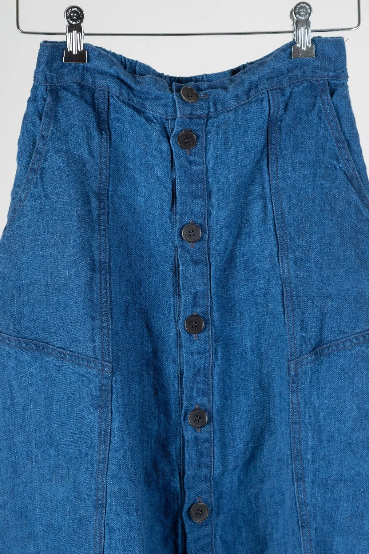 Dale Button Up Skirt in Indigo