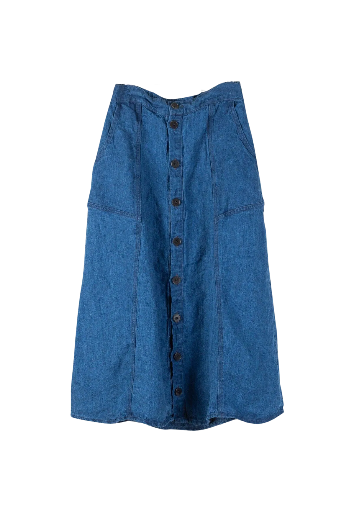 Dale Button Up Skirt in Indigo