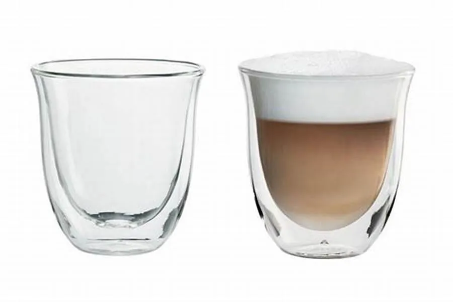 DeLonghi Double Walled Thermo Cappuccino Glass Cups Set of 2 190ML DLSC311