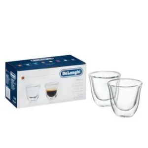 DeLonghi Double Walled Thermo Cappuccino Glass Cups Set of 2 190ML DLSC311