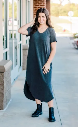 Desperate for a Down Day Ribbed Maxi Dress