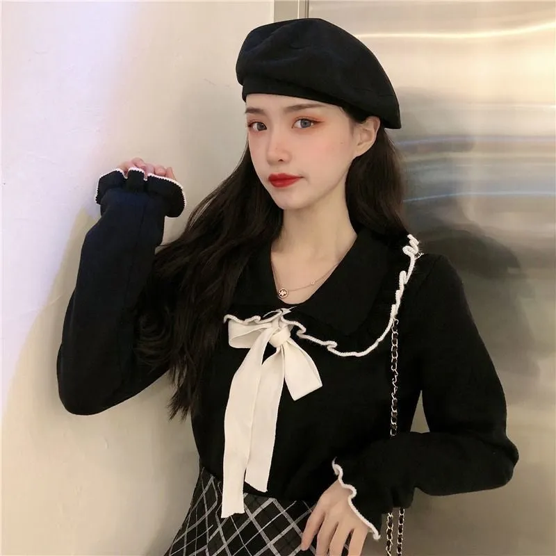 Doll Collar Knitted Cozy Sweater