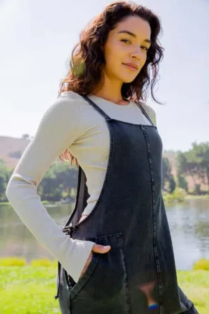 Drawstring Spaghetti Strap Overalls with Pockets
