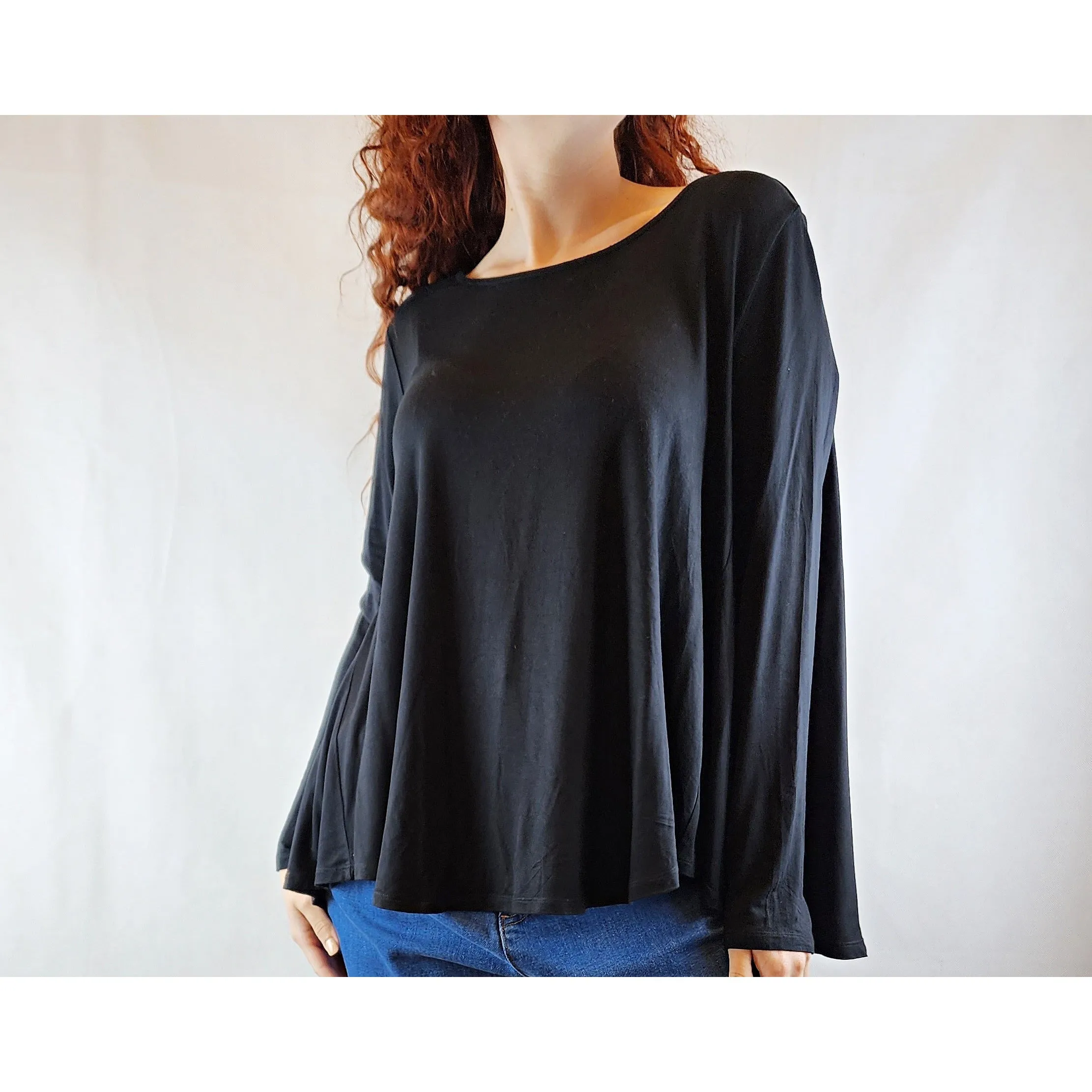 Elk black long sleeve oversize top size S (best fits size 10)