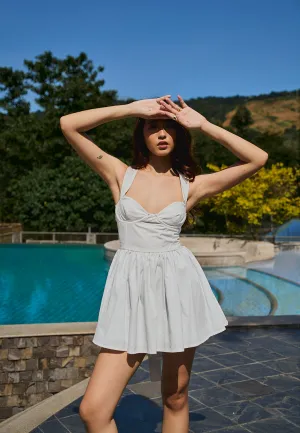 Emma White Bustier Halter Mini Dress