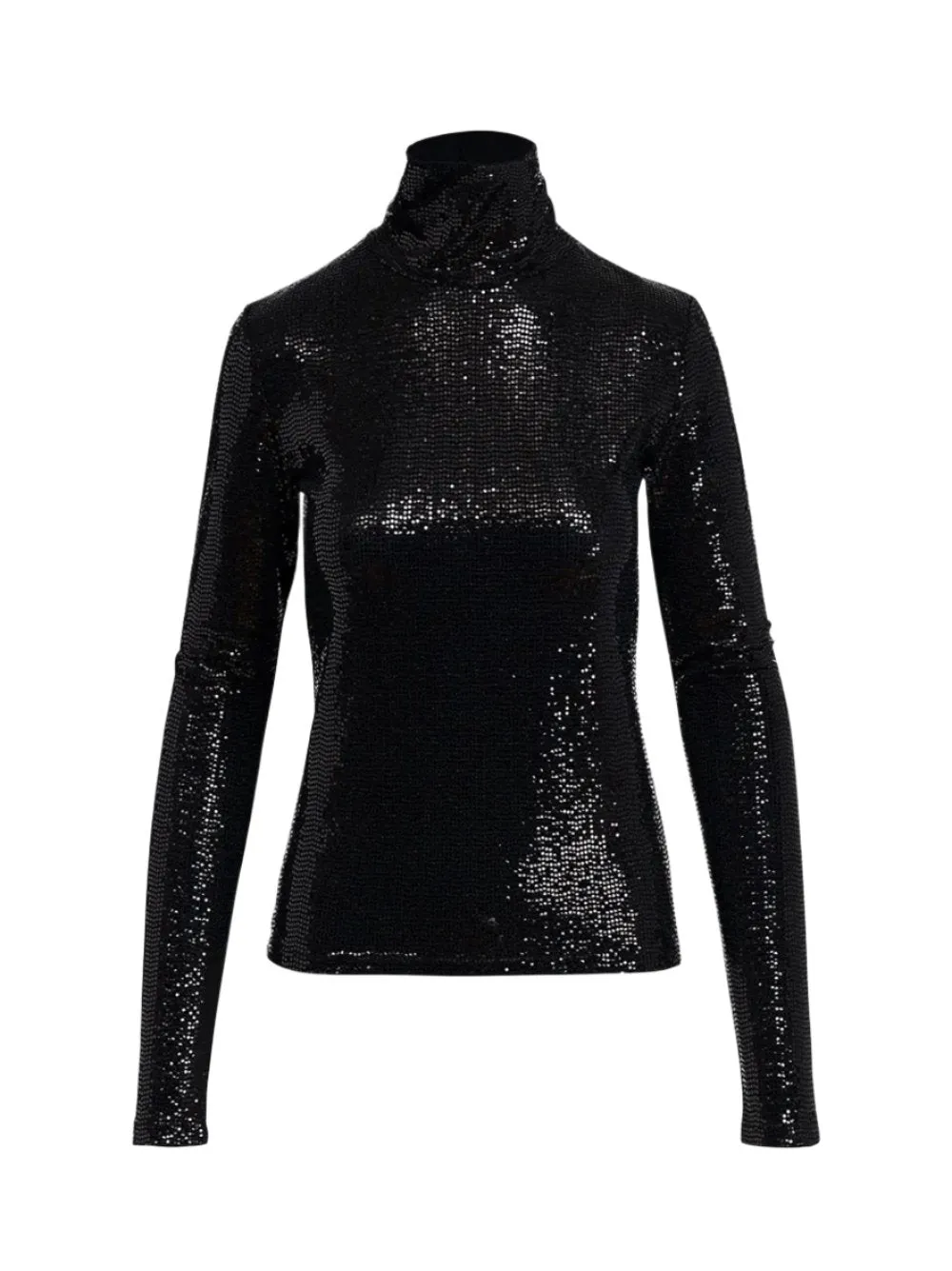 Essentiel Antwerp Gong Fitted Jersey Turtleneck in Black