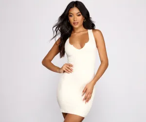 Everyday Slay Ribbed Charming Knit Mini Dress
