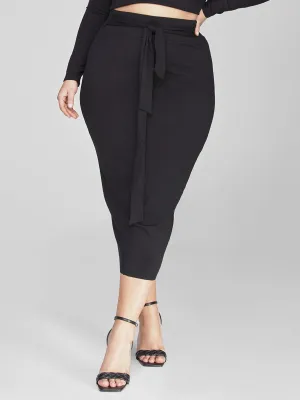 Fashion To Figure - FTF Essentials - Rib Knit Tie Knot Skirt