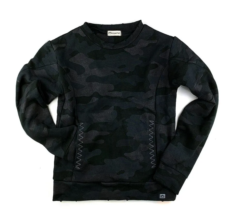 FEATURE CREWNECK - BLACK CAMO