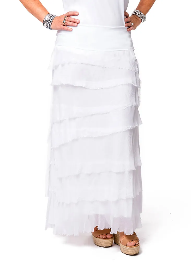 Fifi Silk Skirt in White