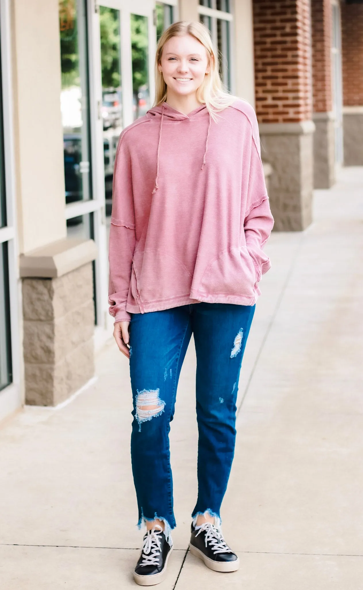 Fighting for You Long Sleeve in Red Bean