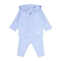 Fine knitted hooded ribbed panel detail tracksuit