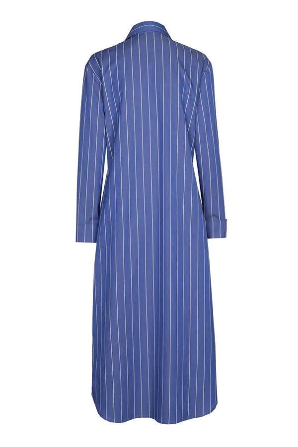 FLORAL DETAIL STRIPED MIDI SHIRT DRESS