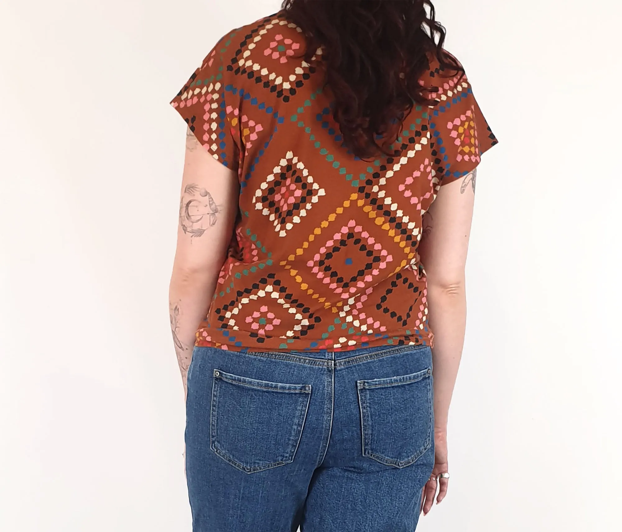 Frock Me Out brown-toned print top size 12