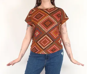 Frock Me Out brown-toned print top size 12