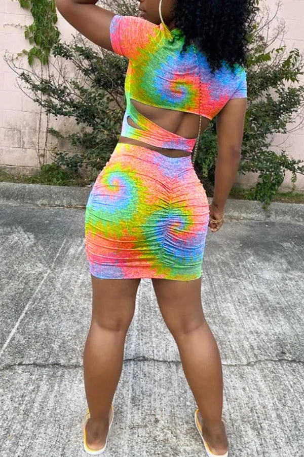 Fusion 2 PCS Tie Die Skirt Set