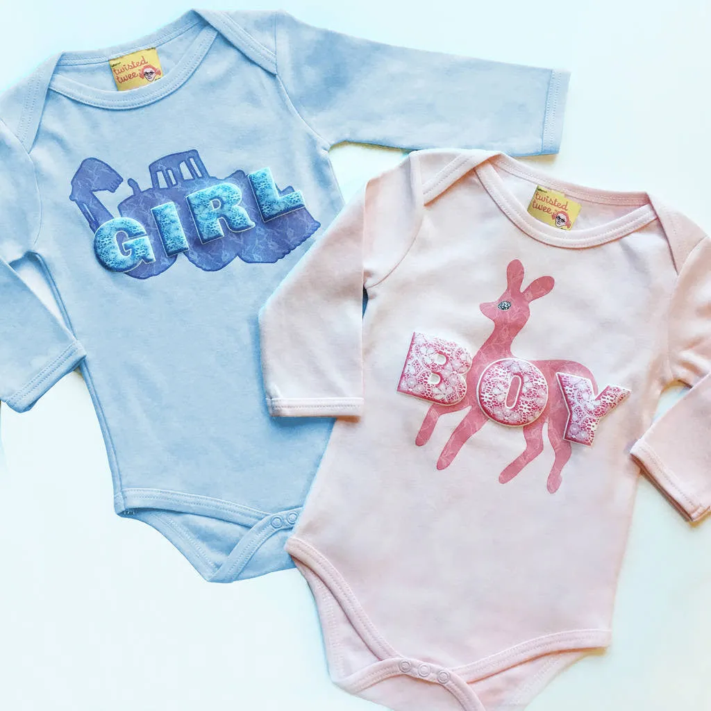 Gender Fluid babygrows for blue girls