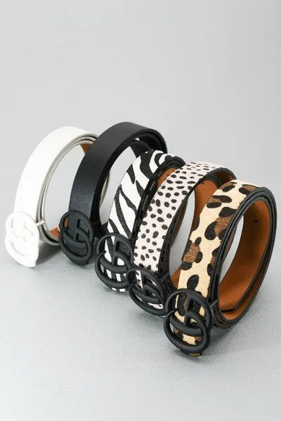 GG Black Matte Buckle Belt