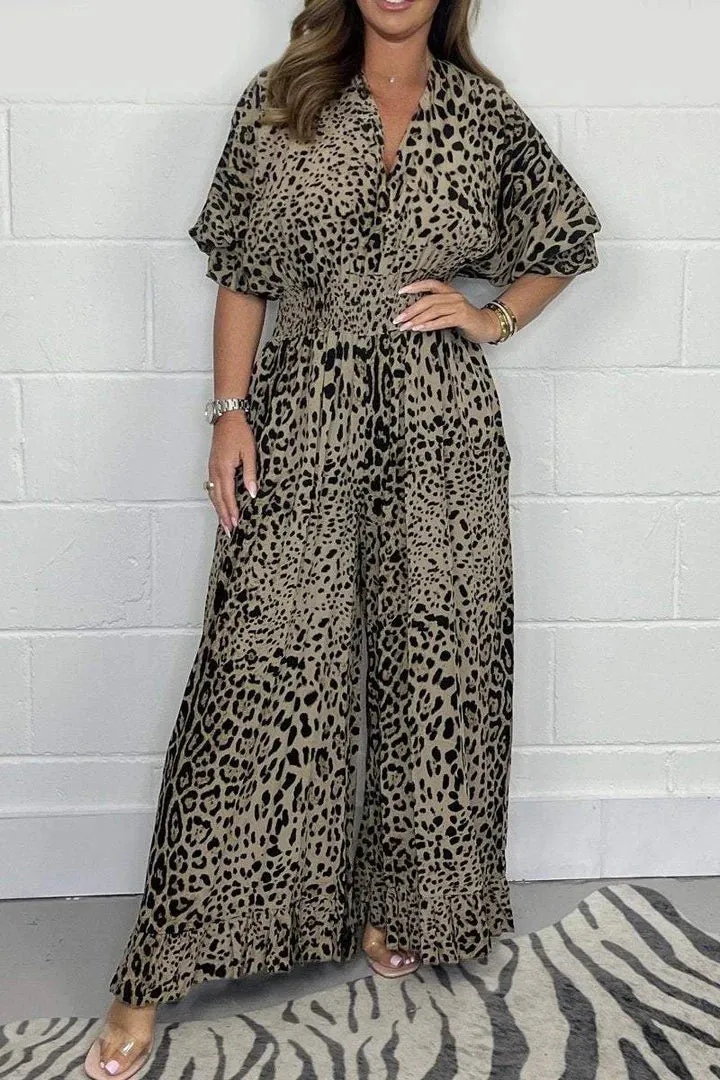 Gianna – Leopard Print Casual Loose Jumpsuit for Women