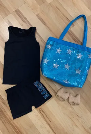 Girls Stretch Tank Top in Black