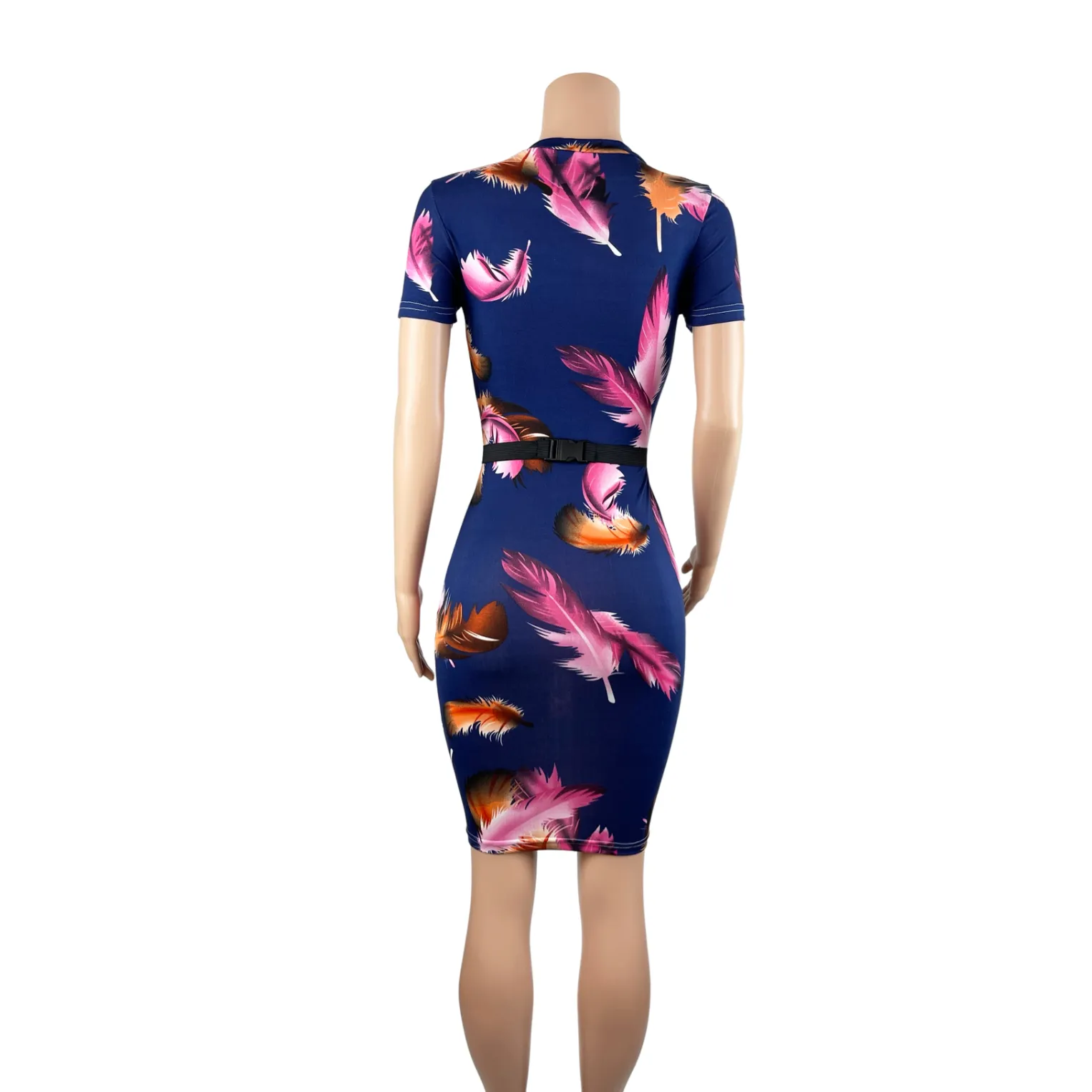 Go Your Own Way Feather Print Dress w/Matching Fanny Pack