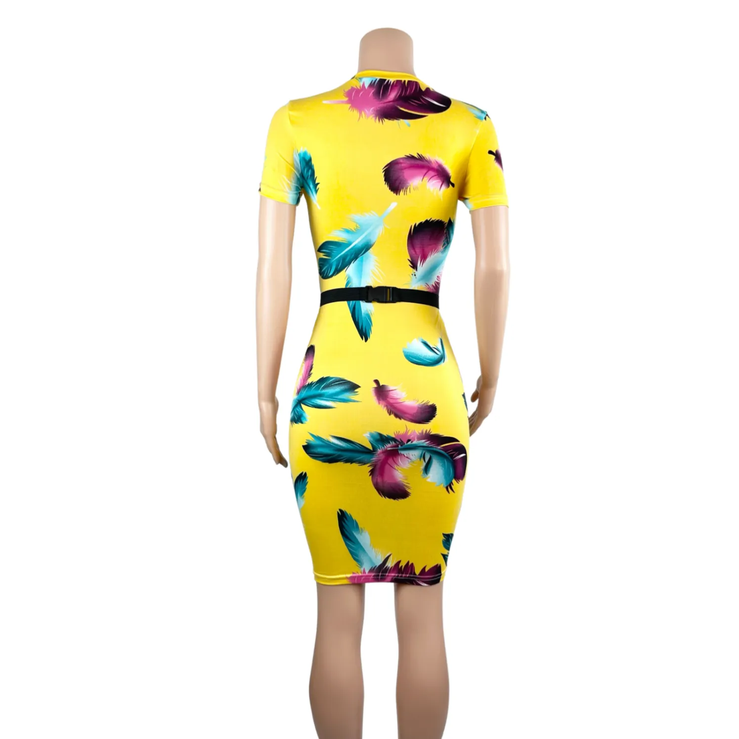 Go Your Own Way Feather Print Dress w/Matching Fanny Pack