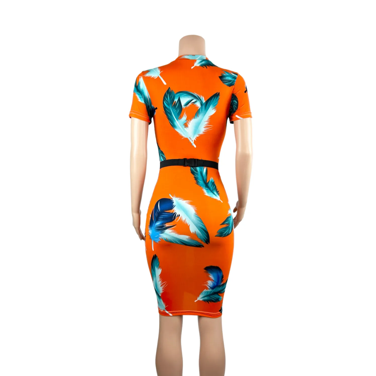 Go Your Own Way Feather Print Dress w/Matching Fanny Pack