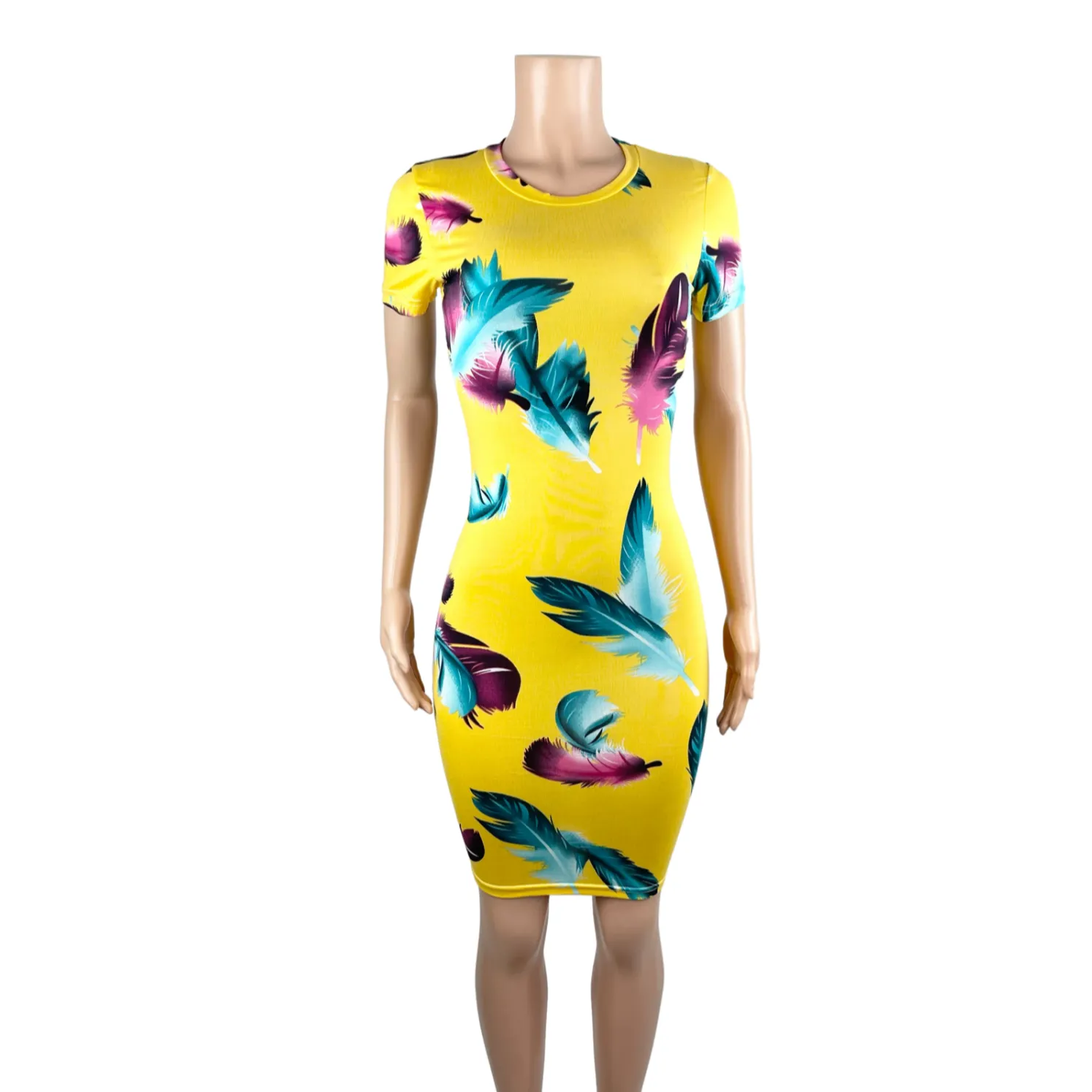 Go Your Own Way Feather Print Dress w/Matching Fanny Pack