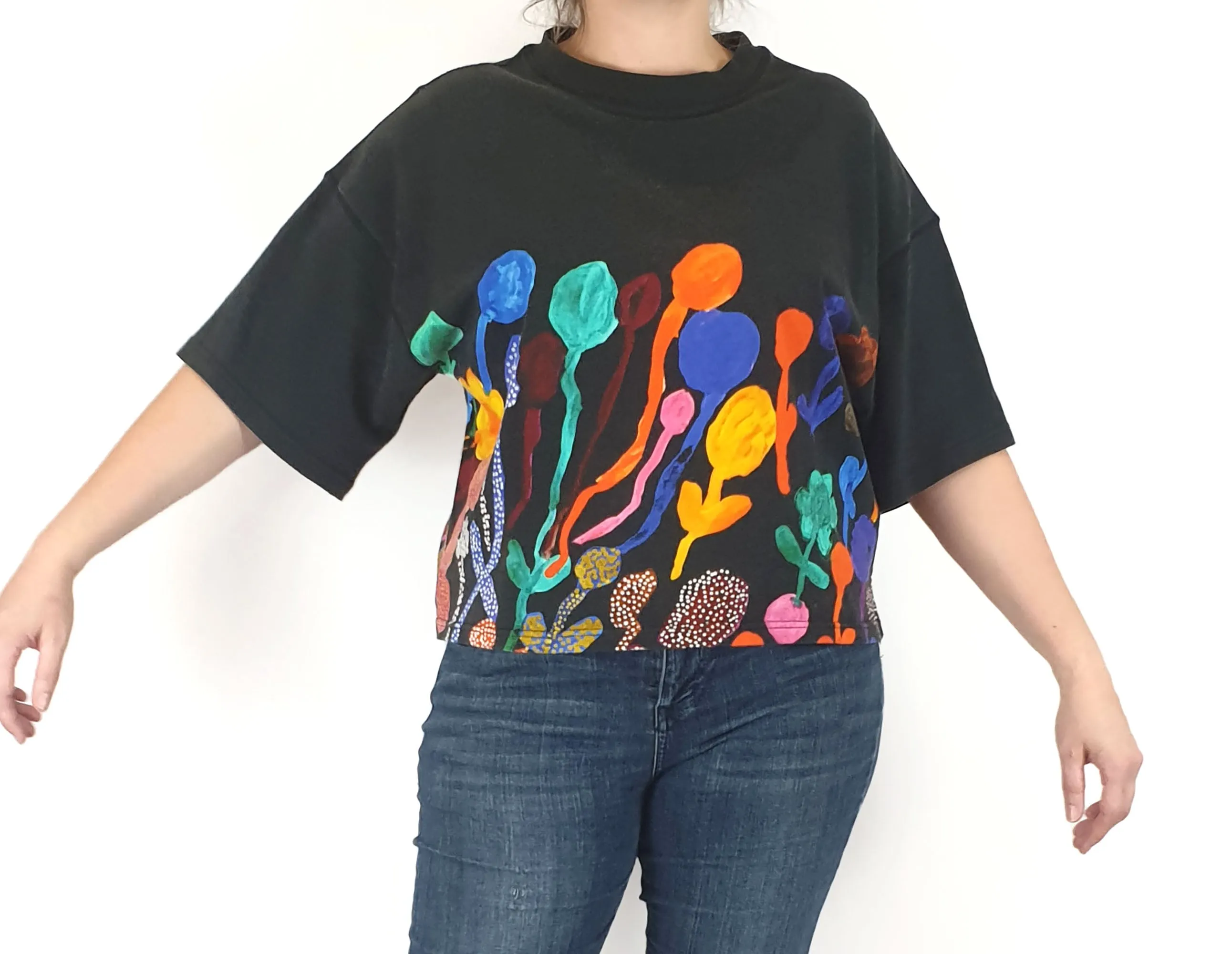 Gorman black top with ballon print size L