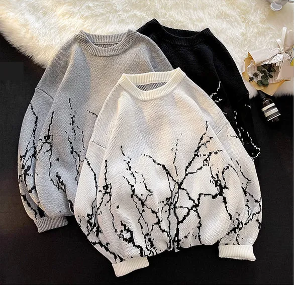 Gothic Art Printed Loose Sweater