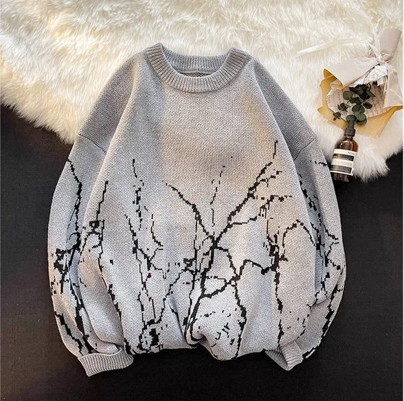 Gothic Art Printed Loose Sweater