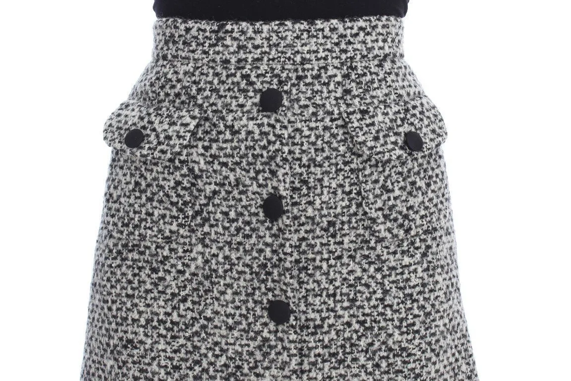 Gray Cashmere Bubble Above Knee Skirt