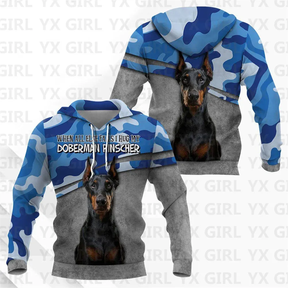 Great Dane Dog/Doberman Dog/German Shepherd 3D All Over Printed Hoodies Women's For Men Pullovers Street Tracksuit Love Dog Gift