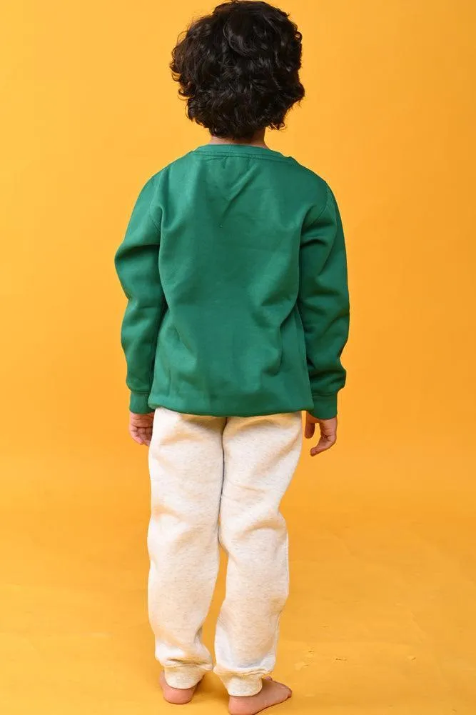 GREEN CHRISTMAS SWEATSHIRT JOGGER SET - GREEN/GREY