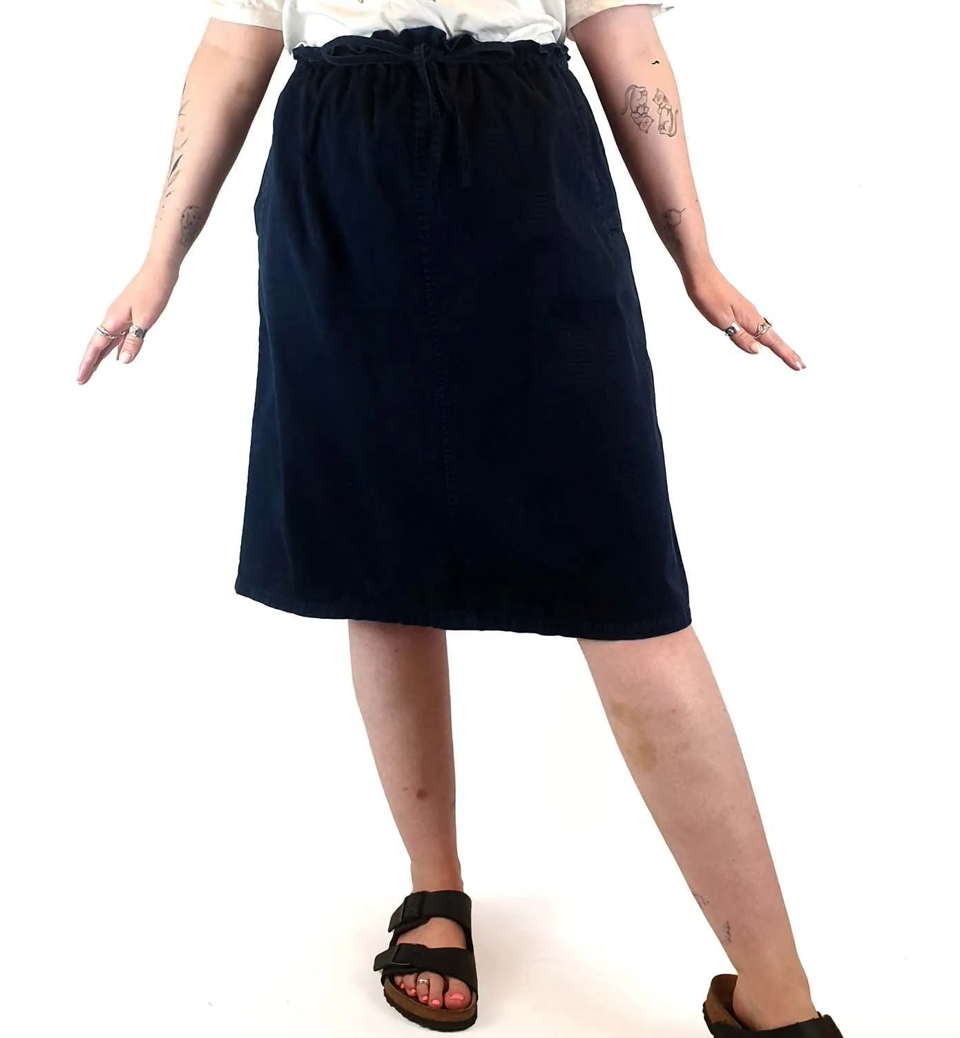 Handsom navy cotton skirt size M