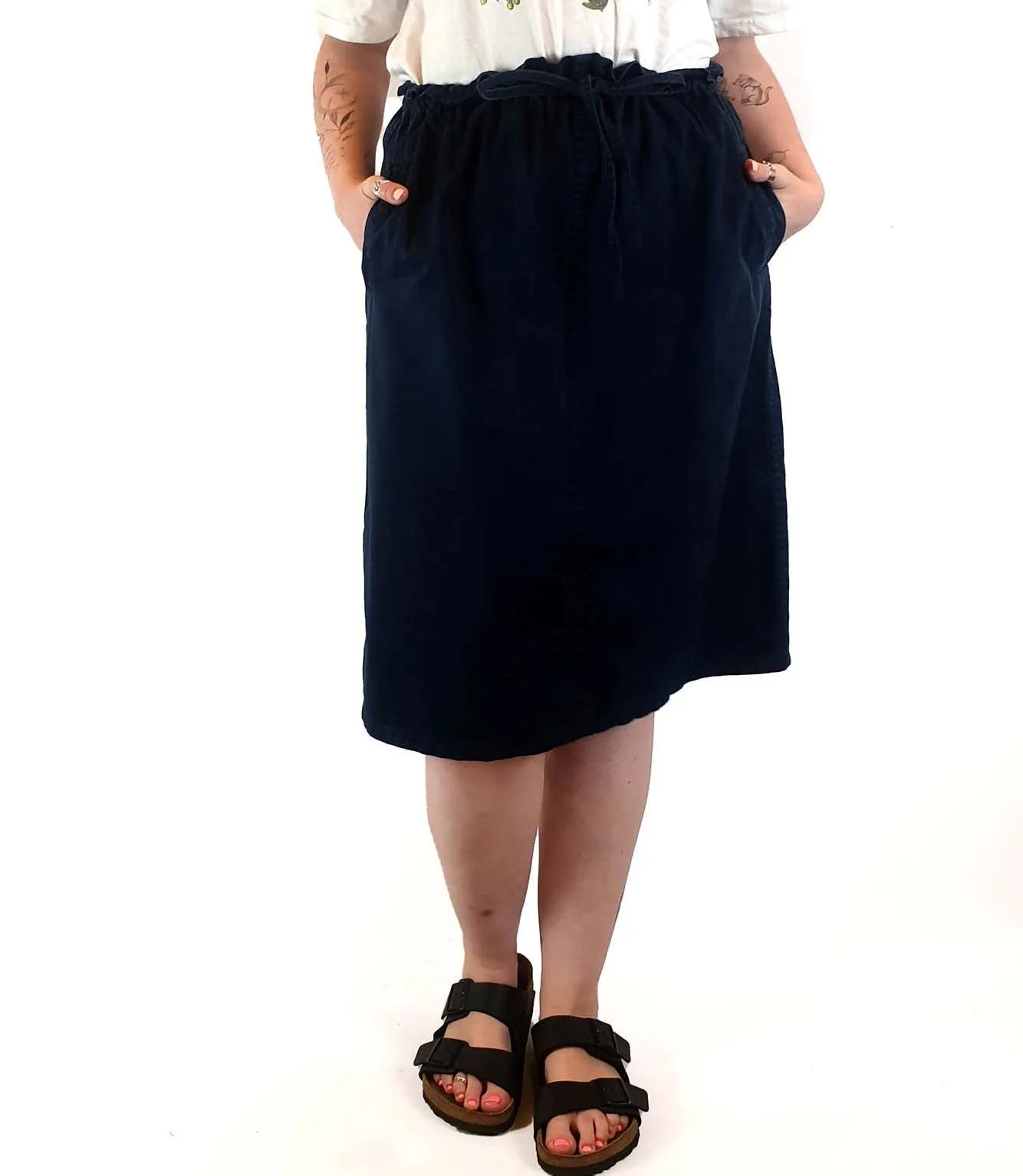 Handsom navy cotton skirt size M