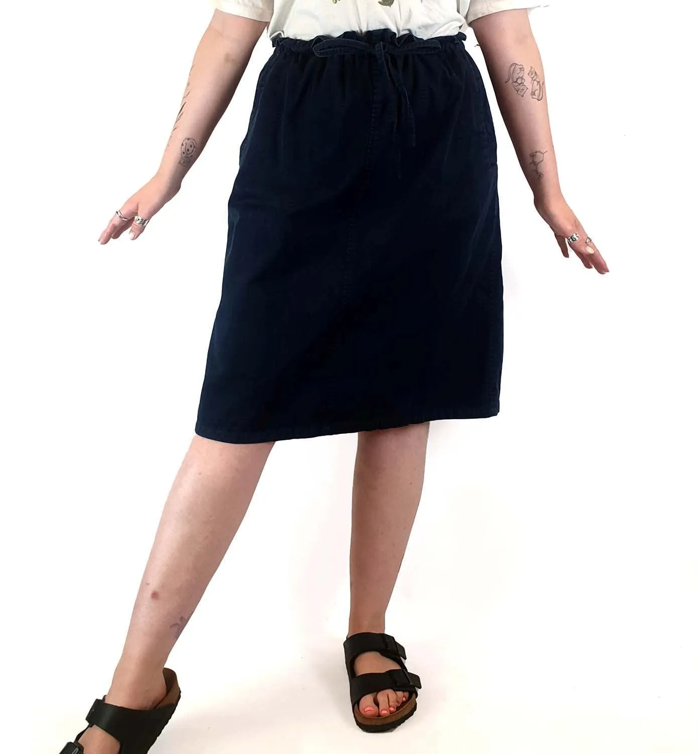 Handsom navy cotton skirt size M
