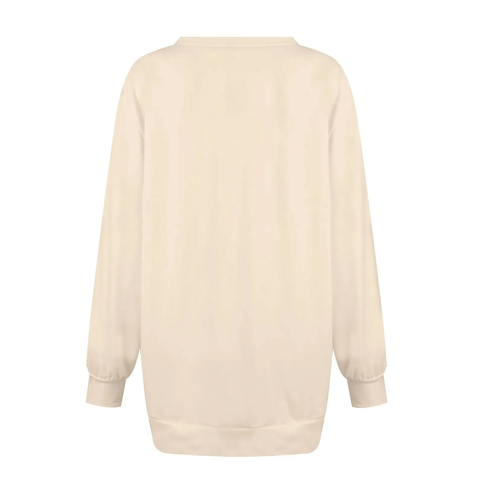 Harajuku Style Solid Color Fashion Round Neck Button Split Sweatshirt Basic Streetwear Loose Long Sleeve Top For Girls