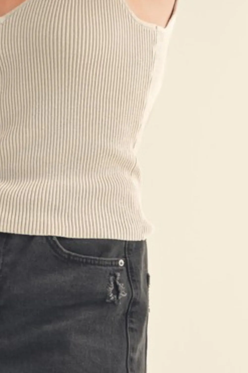 Hazel Blues® |  Aemi   Co Ribbed Wide Strap Knit Tank