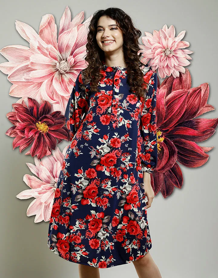 High Neck Dress with Pockets
