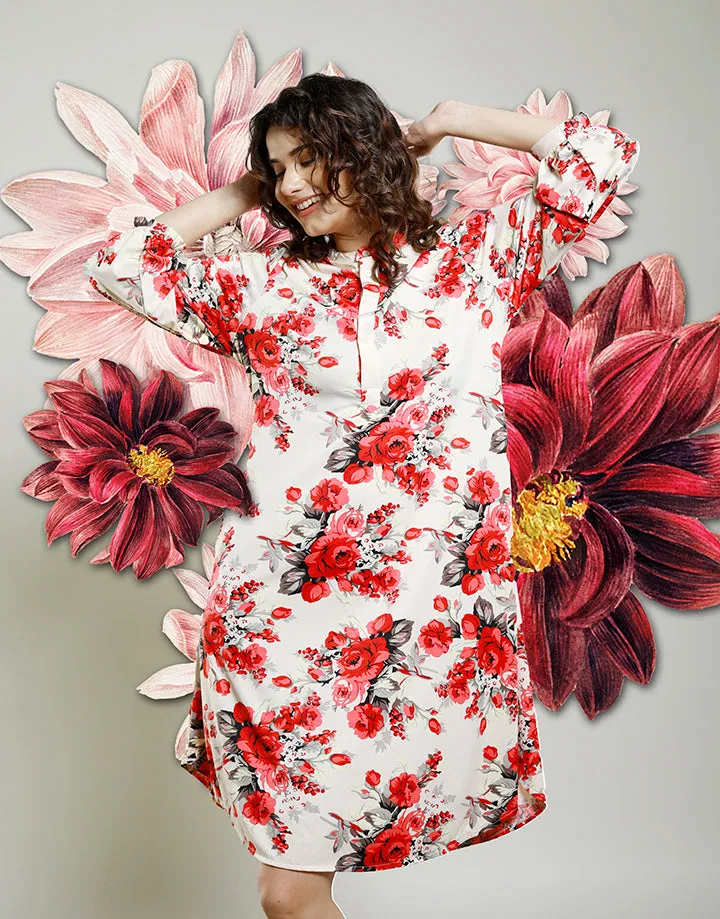 High Neck Dress with Pockets