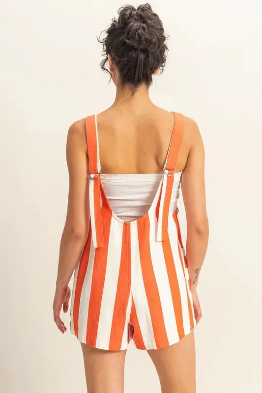 HYFVE Striped Sleeveless Overall Romper
