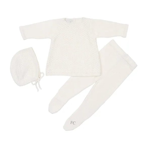 Ivory knitted 3 peice set by Chant de joie