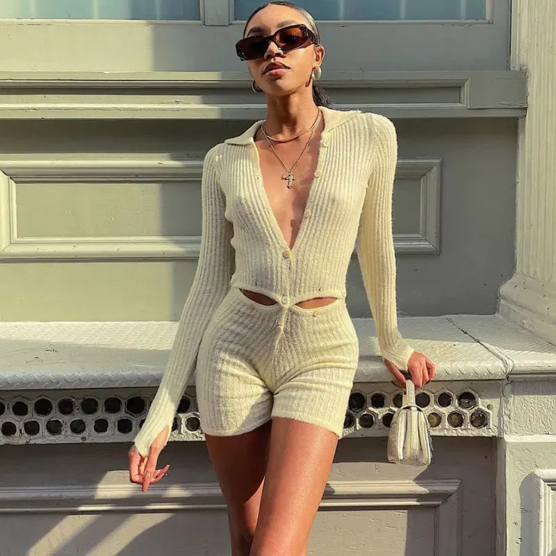 JazzHer Crochet Ribbed Knit Pants Sets For Women Two Peice Sets Outifits See-Through Hollow Out Knitted Tracksuit Streetwear 2023