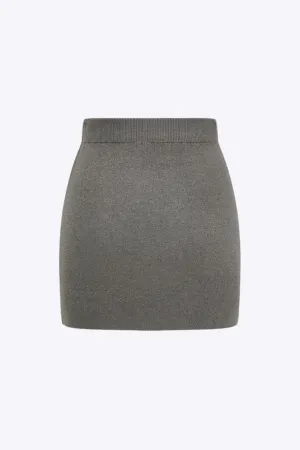 Jenny - Elegant Solid Knit Woman's Mini Skirt