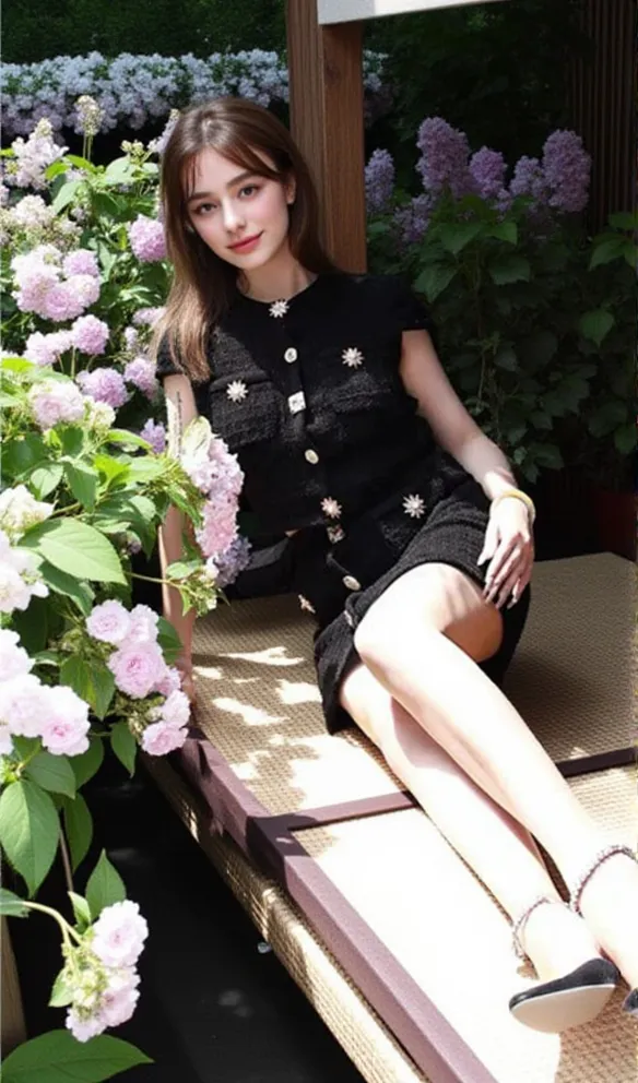 jewel buttons knitted mini skirt in black