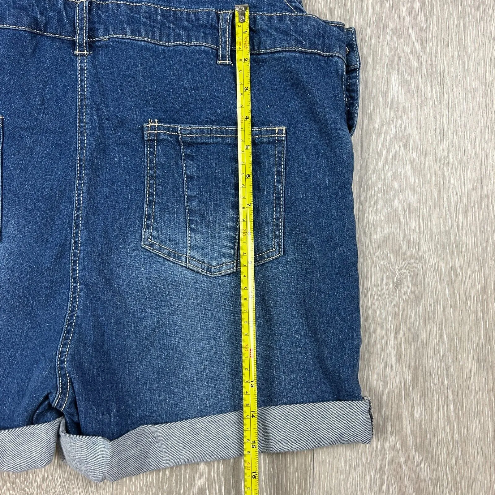 Jojo Maman Bebe Womens Short Denim Dungarees Size 10 (New)