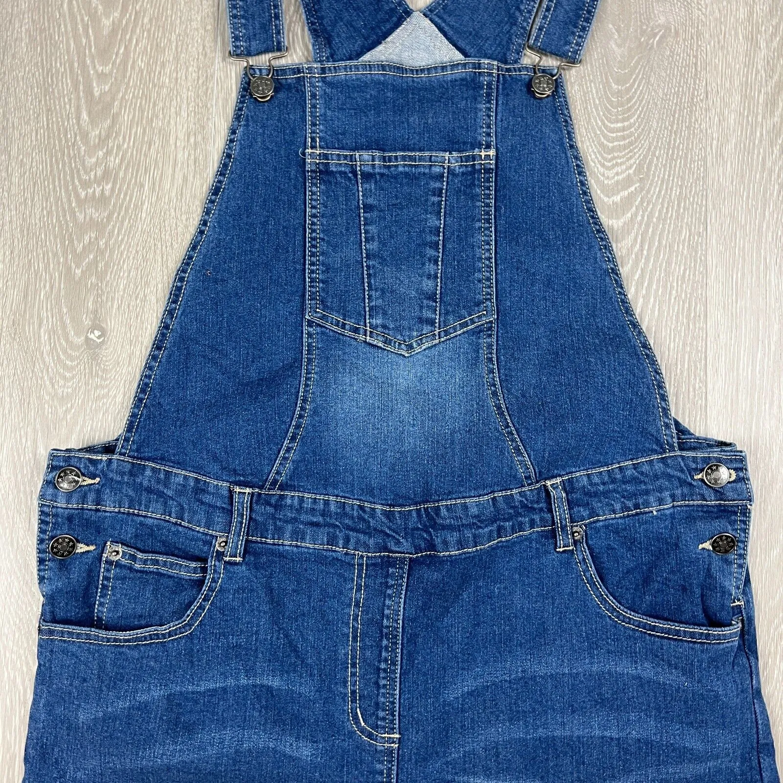 Jojo Maman Bebe Womens Short Denim Dungarees Size 10 (New)