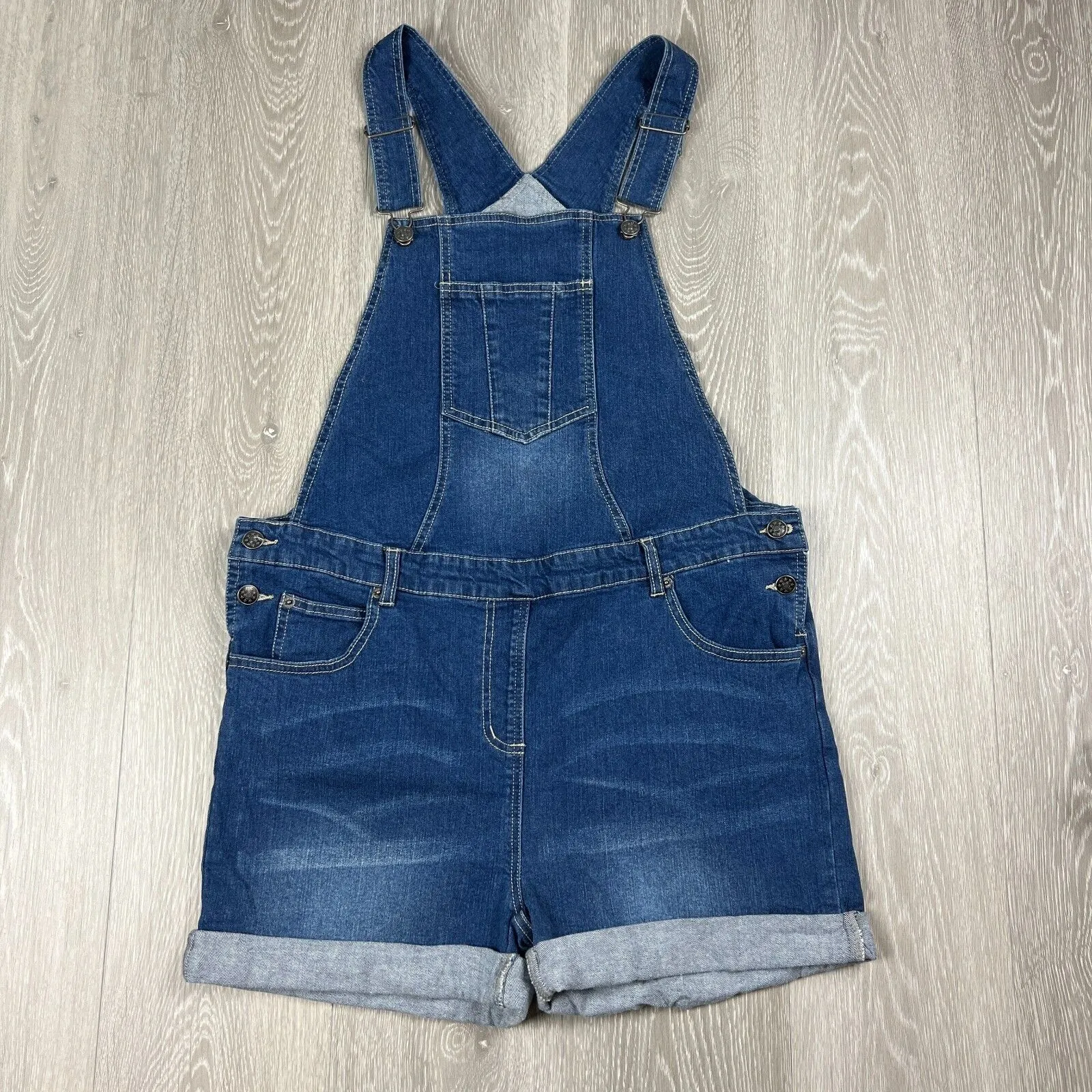 Jojo Maman Bebe Womens Short Denim Dungarees Size 10 (New)