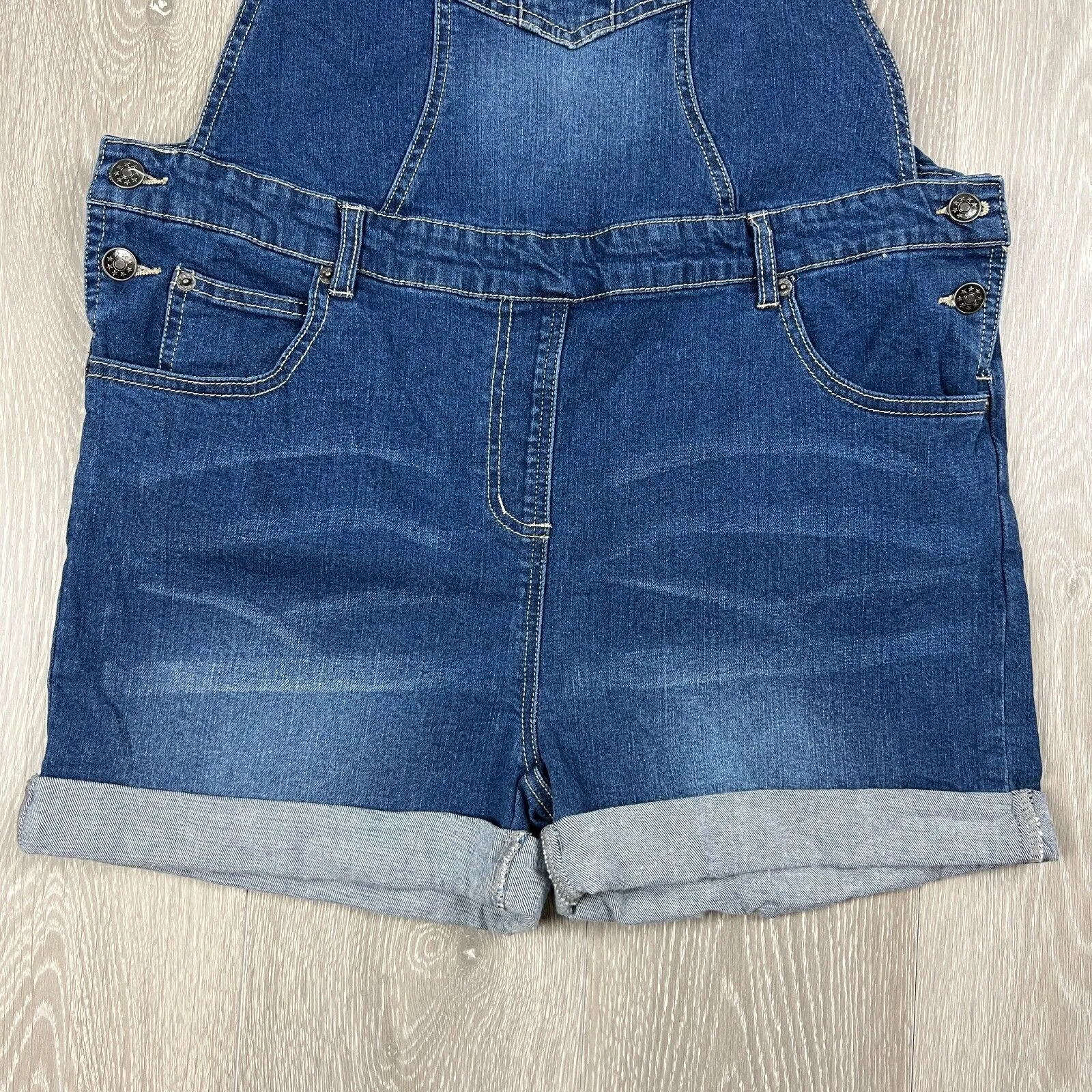 Jojo Maman Bebe Womens Short Denim Dungarees Size 10 (New)